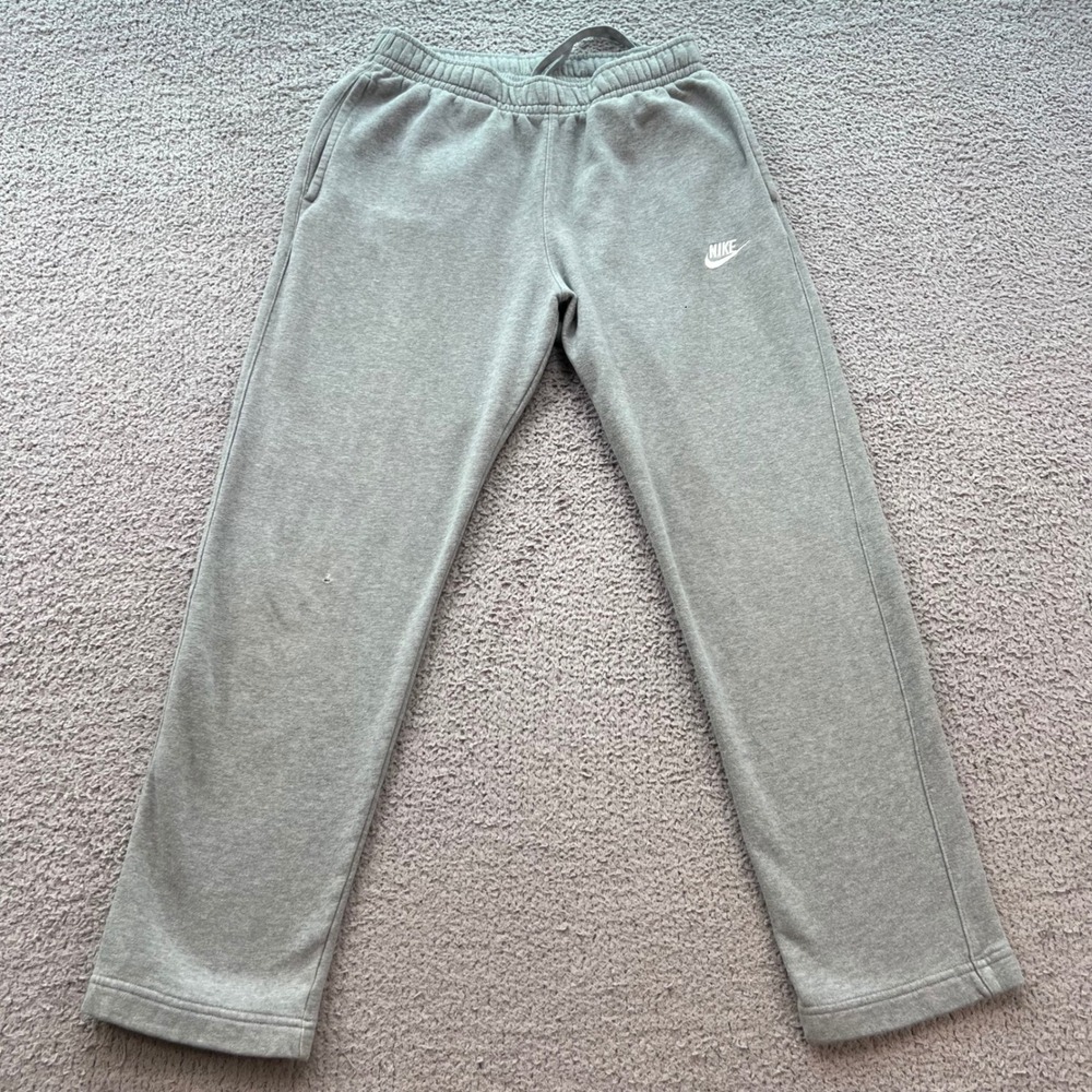 Nike Mens Club Fleece Sweatpants Heather Grey Straight Leg Logo M 6399